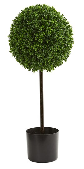 Nearly Natural Indoor/Outdoor 2.5' Boxwood Ball Artificial Topiary Tree, UV Resistant